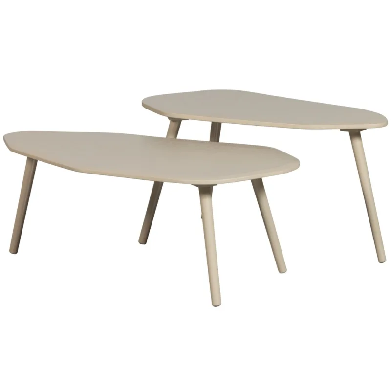 Set dvou šedých lakovaných konferenčních stolků Divan 75x40/ 90x50 cm