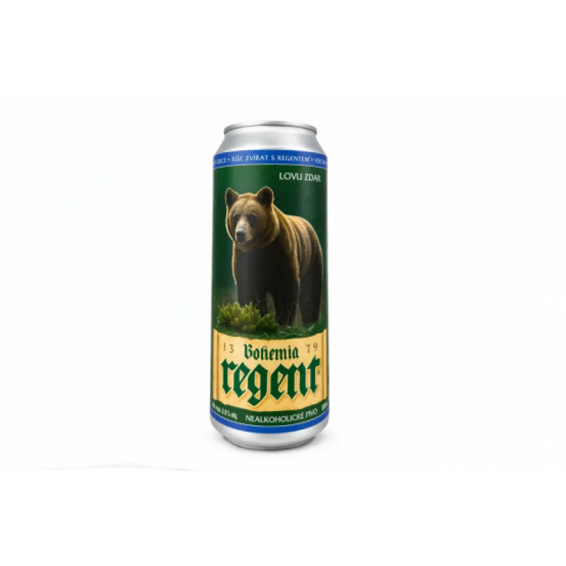 Nealko pivo Regent Renegát - bez příchutě - MEDVĚD HNĚDÝ - 0,5 l