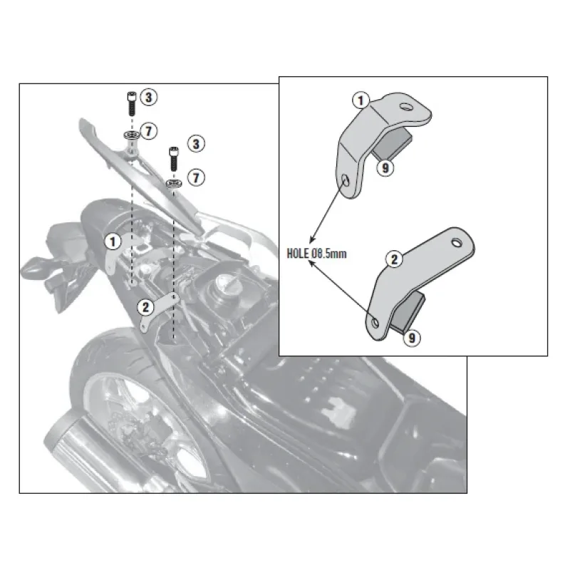 1132KIT sada pro montáž PLXR 1132 bez 1132 FZ pro Honda VFR 800 F (14-20)
