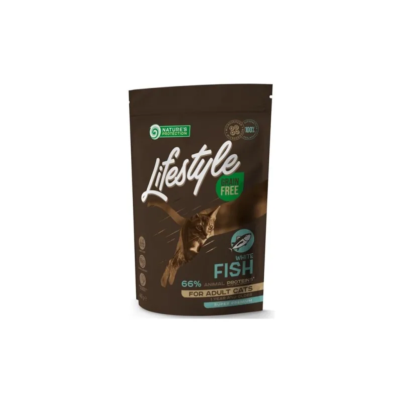 Nature's Protection Cat Dry LifeStyle GF Adult White Fish 400 g