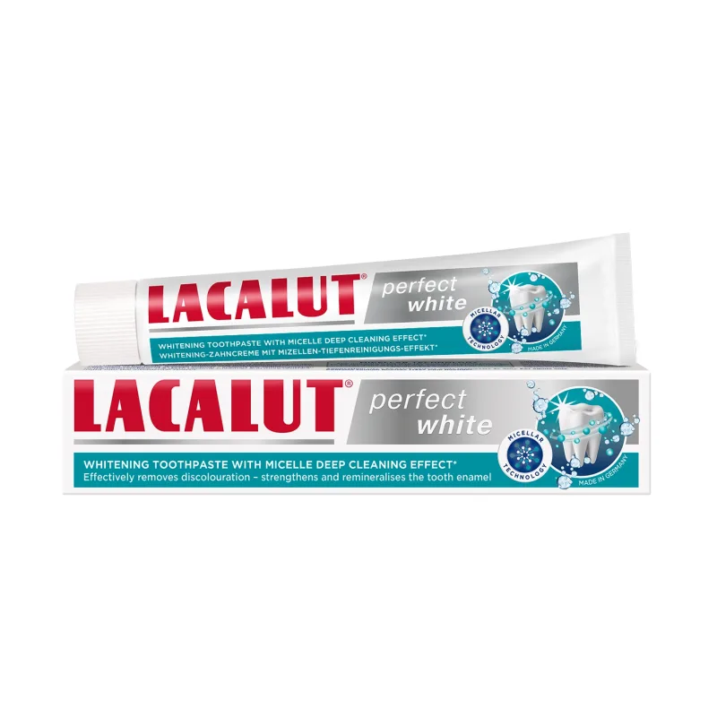 LACALUT Perfect white zubná bieliaca pasta s micelárnym účinkom 75 ml
