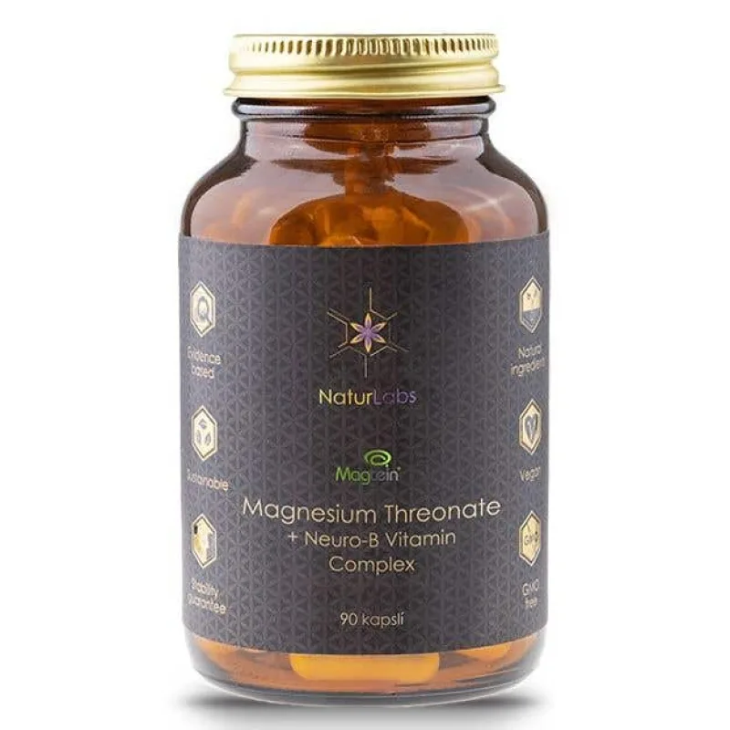 NaturLabs Horčík Magtein Treonát + Neuro-B Vitamín komplex 90 kapsúl