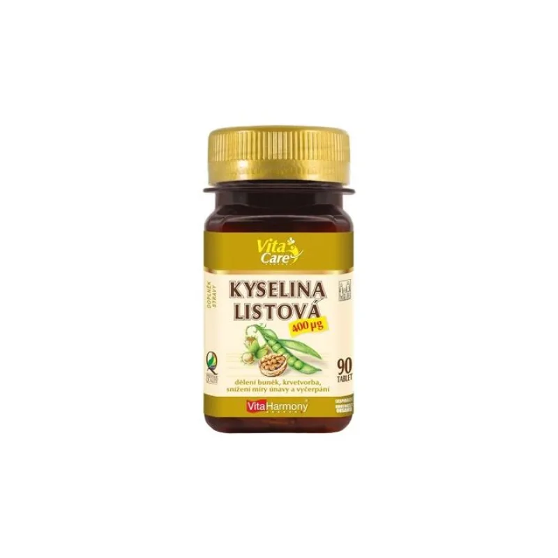 VitaHarmony Kyselina listová (methylfolát) Bioaktivní 400 µg - 90 tbl