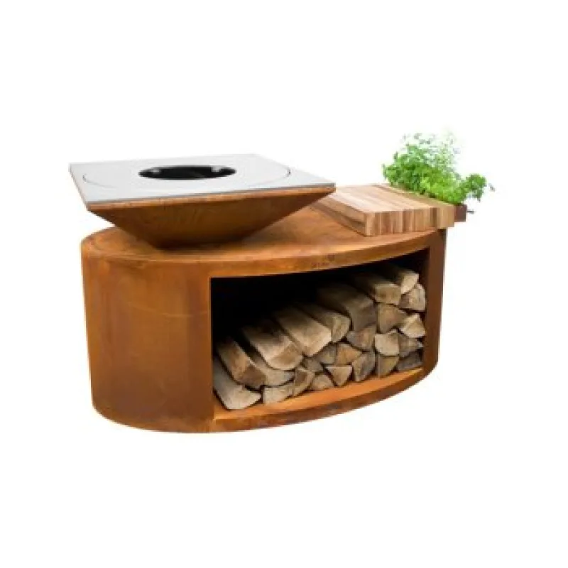 Zahradní gril ARTISS G3 Corten, deska z uhlíkové oceli