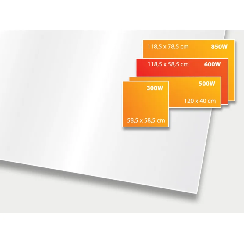 ECOSUN 600 GS White, sálavý skleněný panel 600 W
