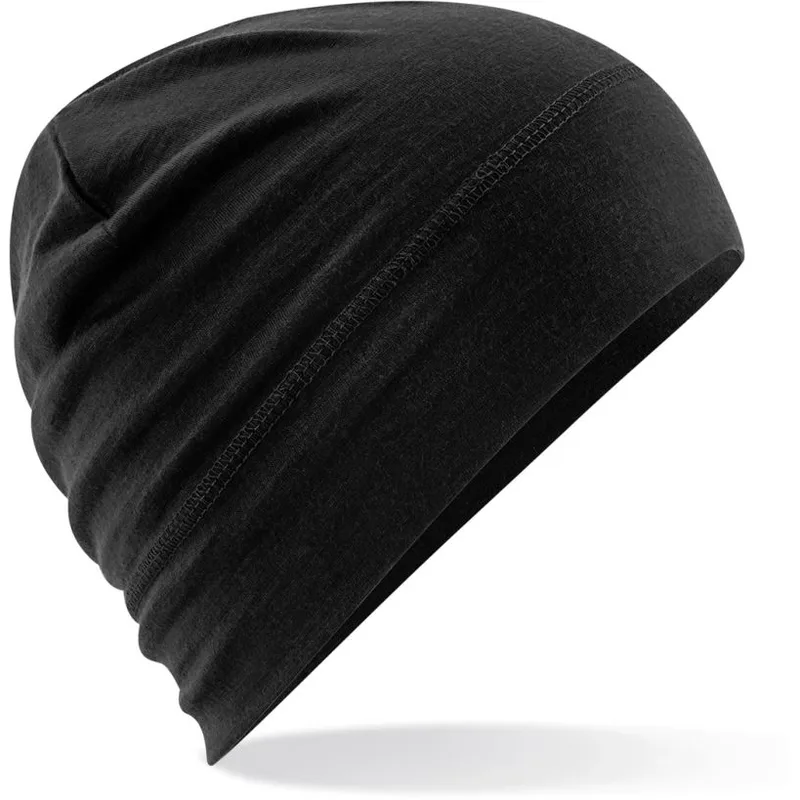 Merino čiapka | Beechfield | B370, čierna, onesize