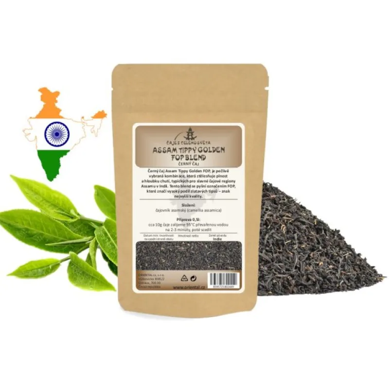 Černý čaj India Assam Tippy Golden FOP blend - Gramáž čaje: 50 g