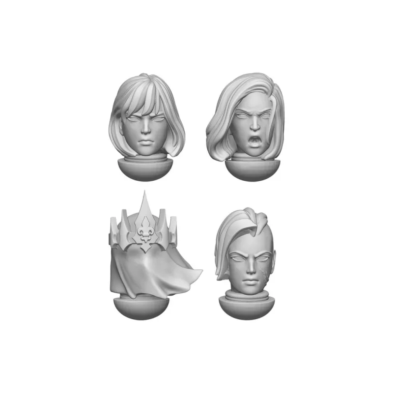 Green Stuff World 3D Printed Battle Sisters of Repentance Basic Heads 1:48