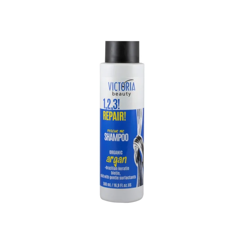 Victoria Beauty 1,2,3 Repair Regenerační šampón pro poškozené vlasy s brazilským keratinem 500 ml