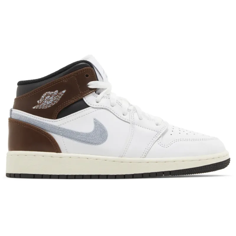 Jordan 1 Mid SE White Brown Blue Grey (GS)