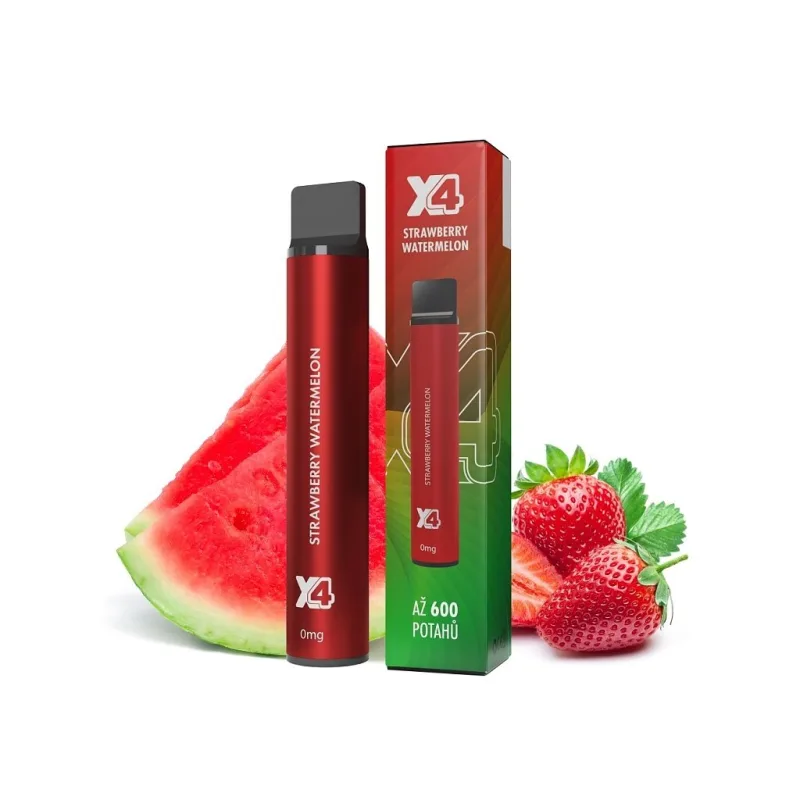 X4 Bar - 0mg - ZERO - Strawberry Watermelon (Jahoda a meloun)