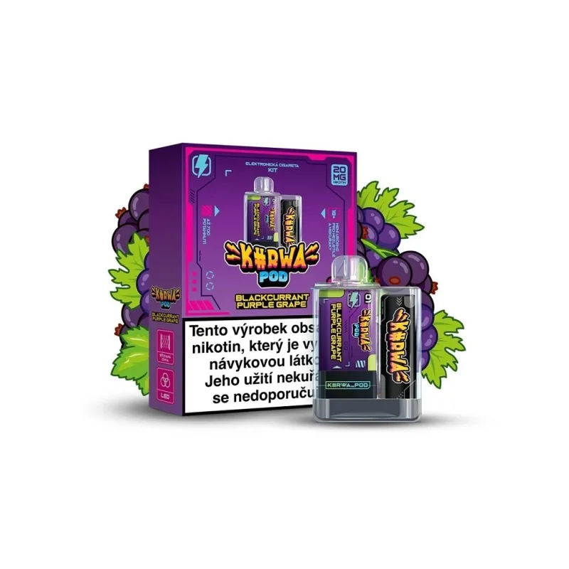 Kurwa Pod - Starter Kit - Blackcurrant Purple Grape  Hybridní elektronická cigareta