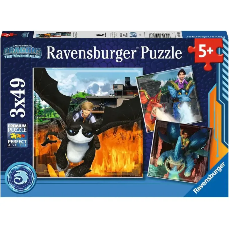 Puzzle 3x49 Ako vycvičiť draka: Deväť kráľovstiev