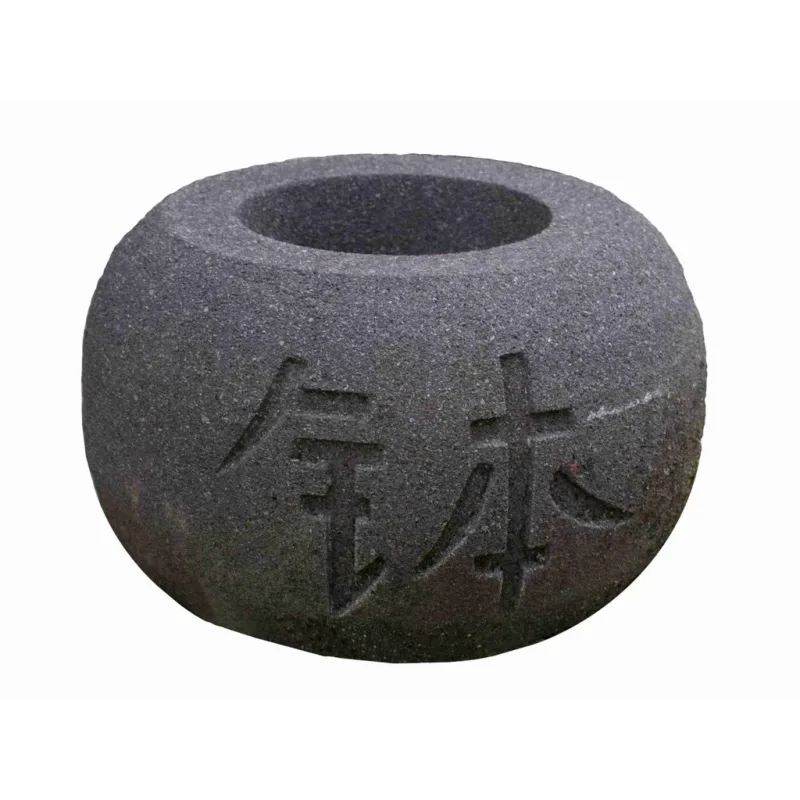 Tsukubai s čínskými znaky 30 cm - láva
