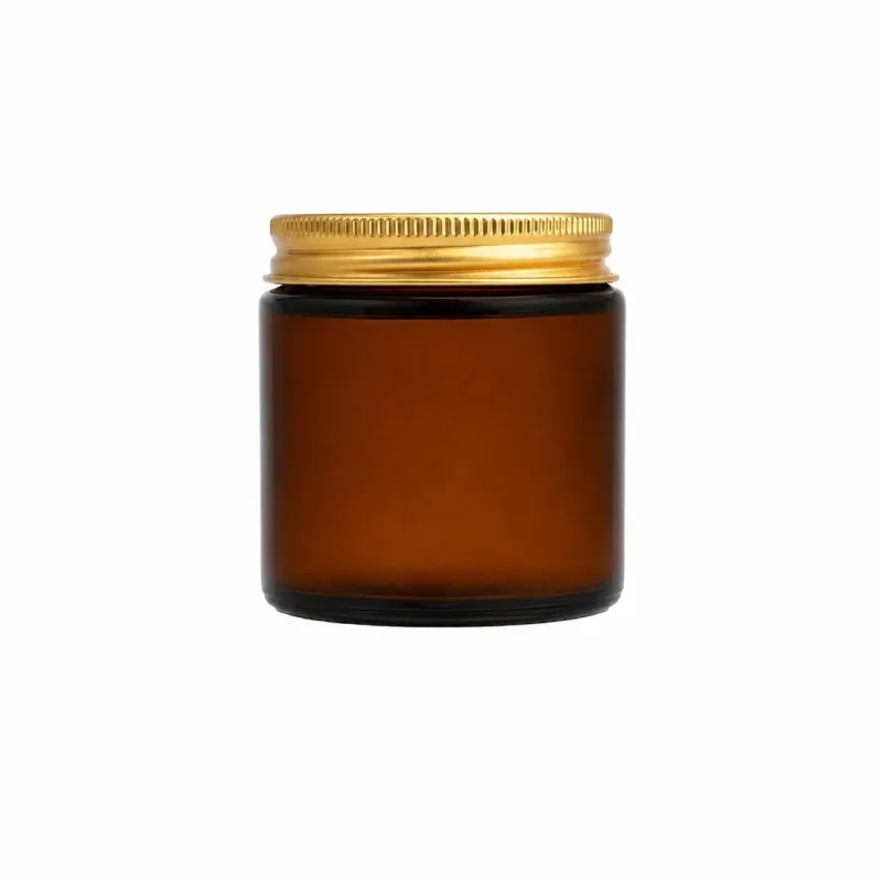 Sklenený obal na krém hnedý so zlatým viečkom, 120 ml, 53 ks