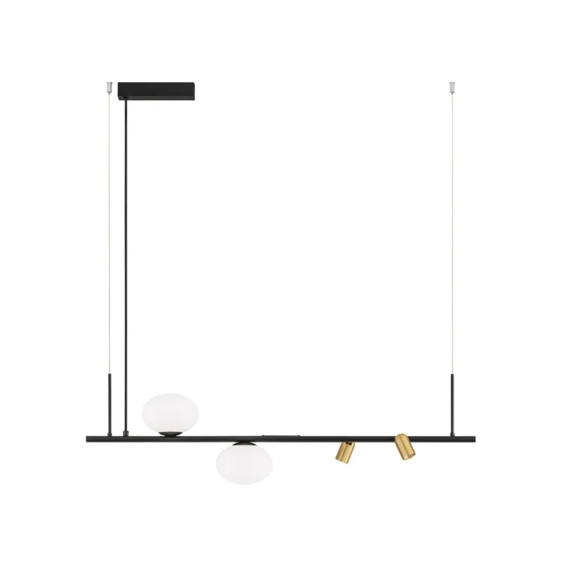 Černé kovové závěsné LED světlo Noble 95 cm