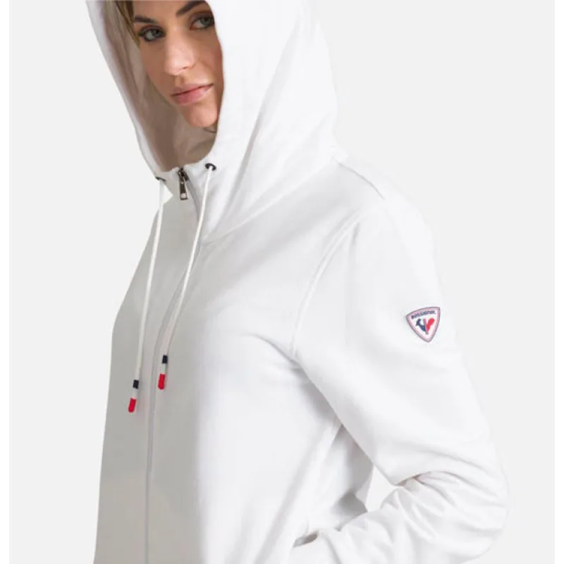 Rossignol W LOGO SWEAT FZ HOOD FT dámská bílá mikina