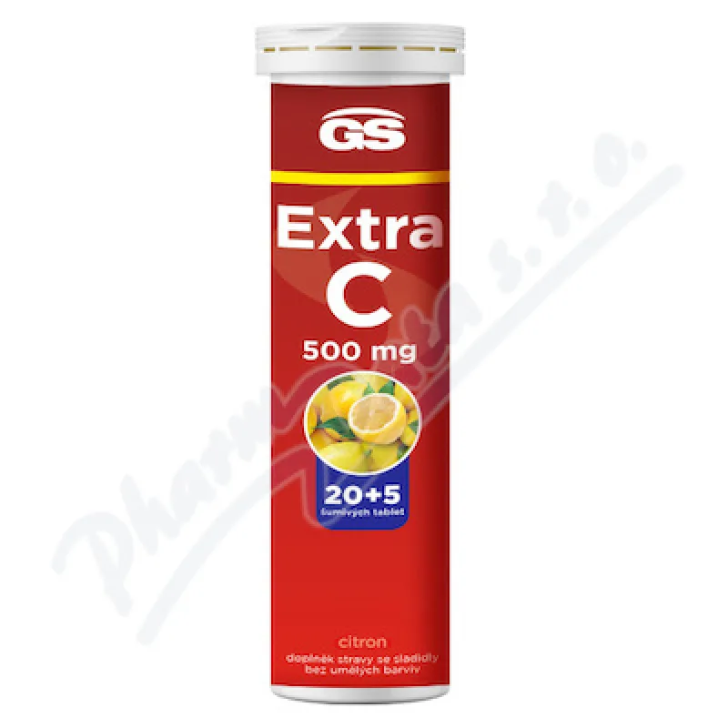 GS Extra C 500 citron, 20+5 šumivých tablet