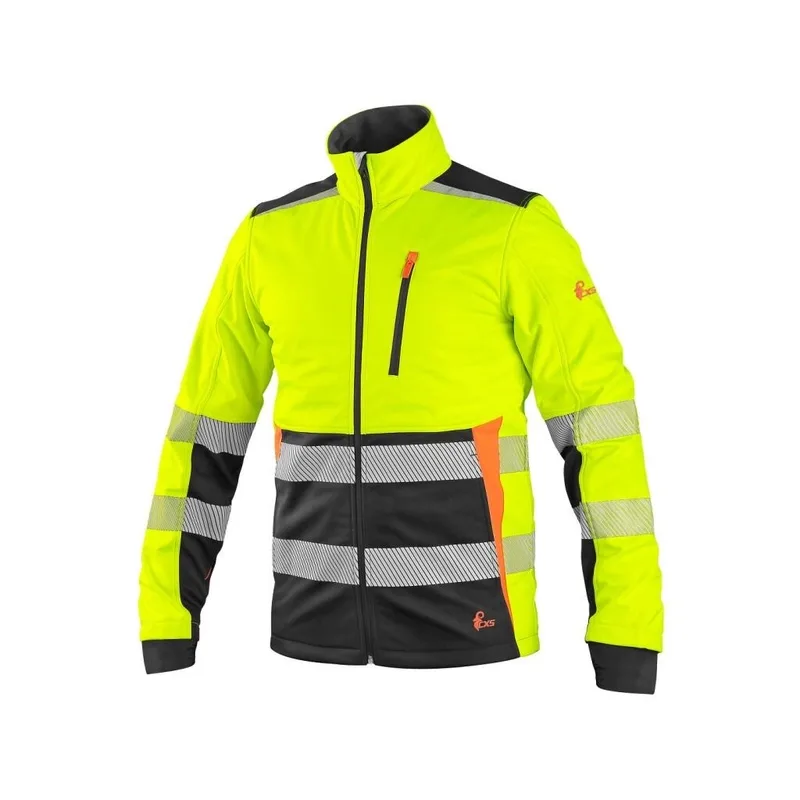 Bunda CXS BENSON, výstražná, softshell, pánska, žlto-čierna, vel. S