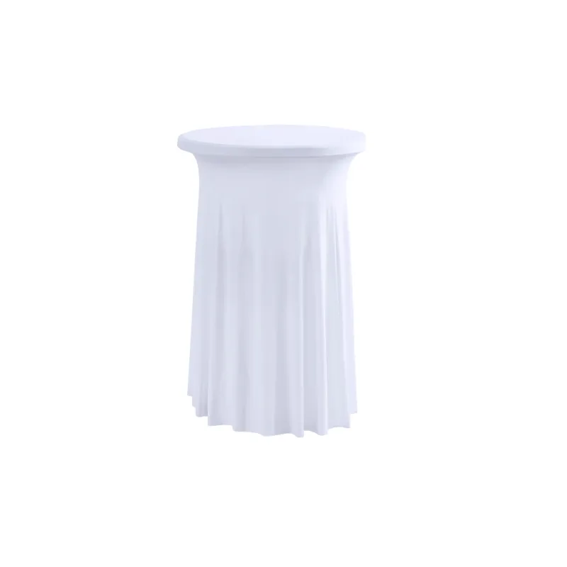 TENTino Elastick&yacute; ubrus SKIRTING na koktejlov&yacute; bistro stůl 80 cm V&Iacute;CE BAREV Barva ubrusu: B&Iacute;L&Aacute; / WHITE
