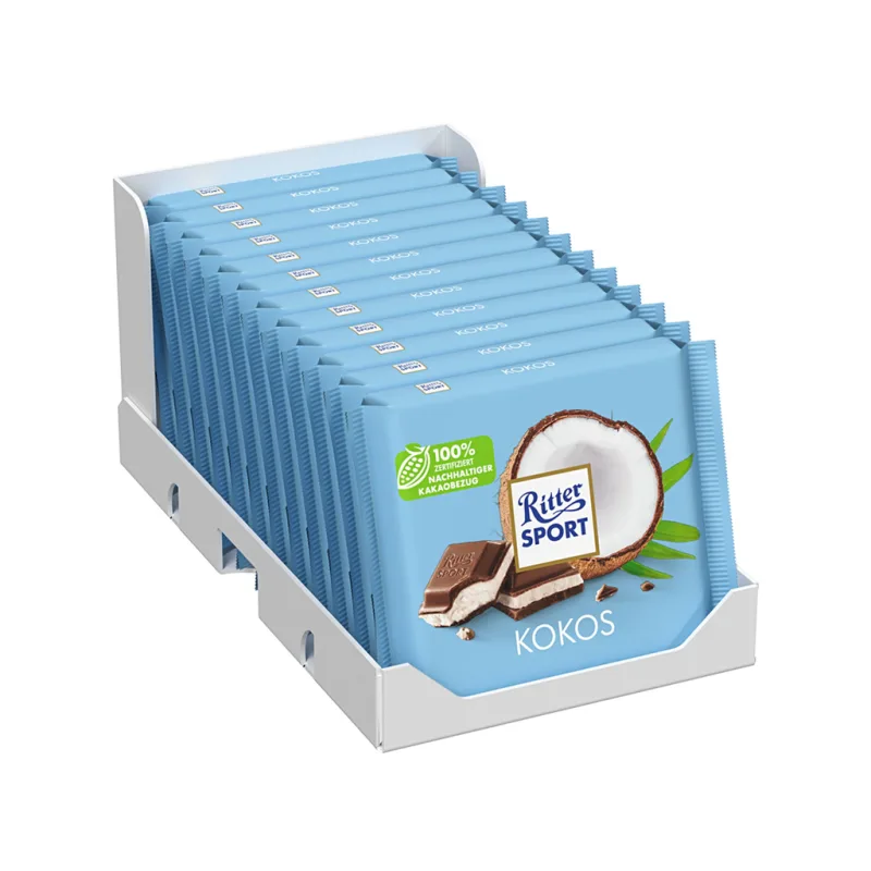 Ritter Sport Kokos kokosová čokoláda 12x100g - VÝHODNÉ BALENÍ  - výhodné balení