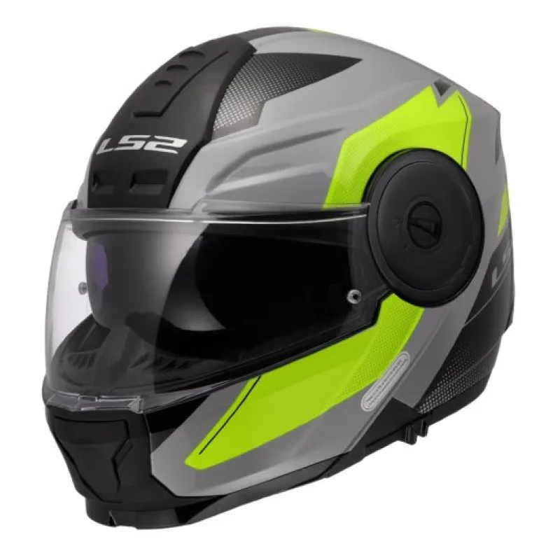Vyklápěcí přilba na motorku LS2 FF902 Scope II Duria šedá/žlutá fluo