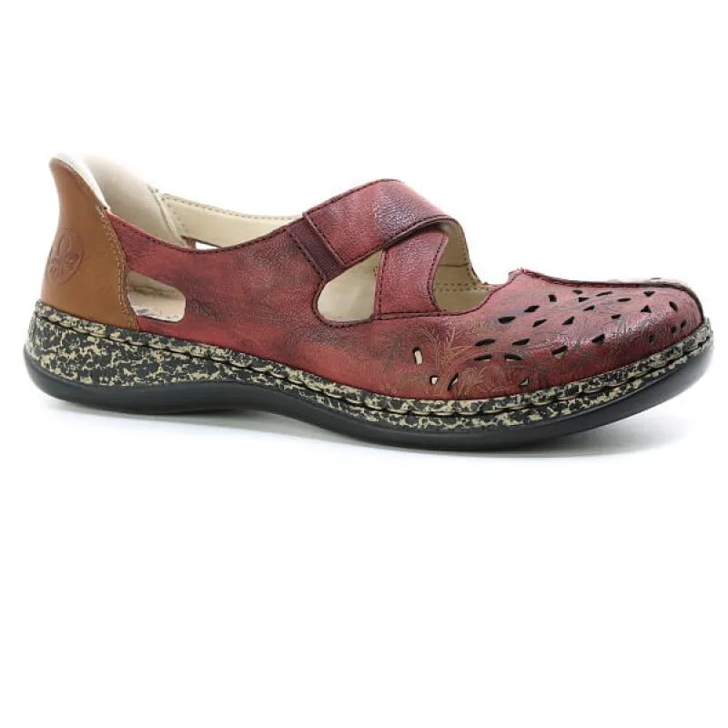 RIEKER 46352-33 red, dámské baleríny vel.37