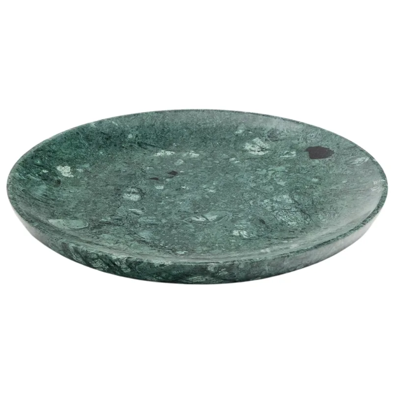 Zelený mramorový servírovací talíř Kave Home Ecin 30 cm