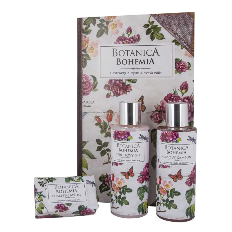 Botanica kosmetická sada gel 200ml, šampon 200ml a mýdlo 100g – růže