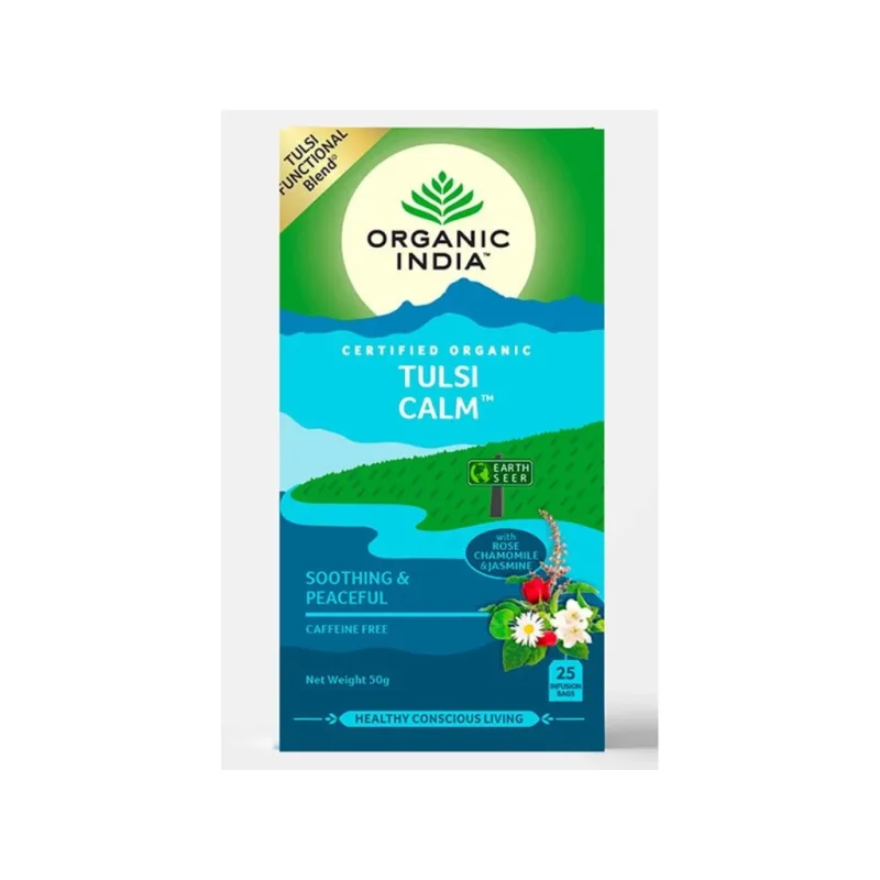 TULSI CALM - ZKLIDNĚNÍ - bylinný porcovaný čaj BIO  25 x 2 g ORGANIC INDIA