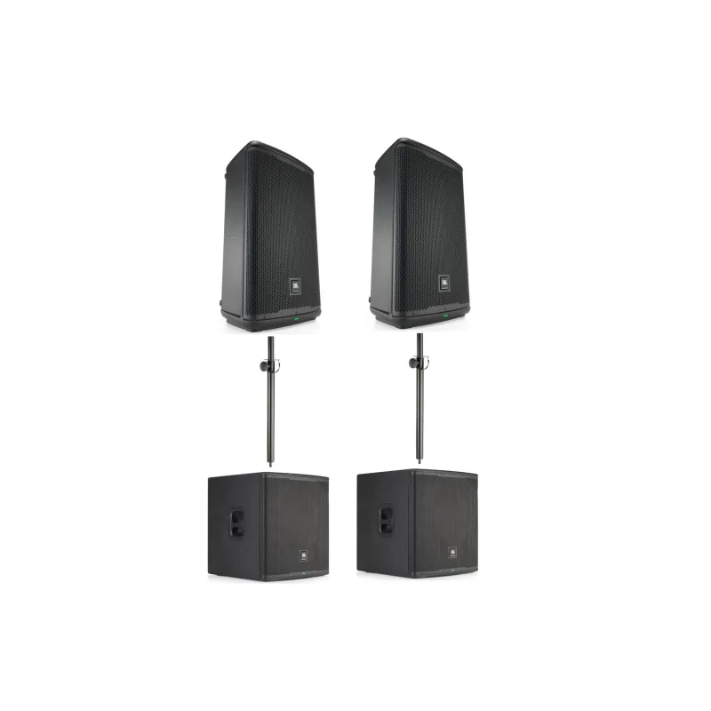 JBL PA System SET - 2x EON712, 2x EON718S s distančními tyčemi