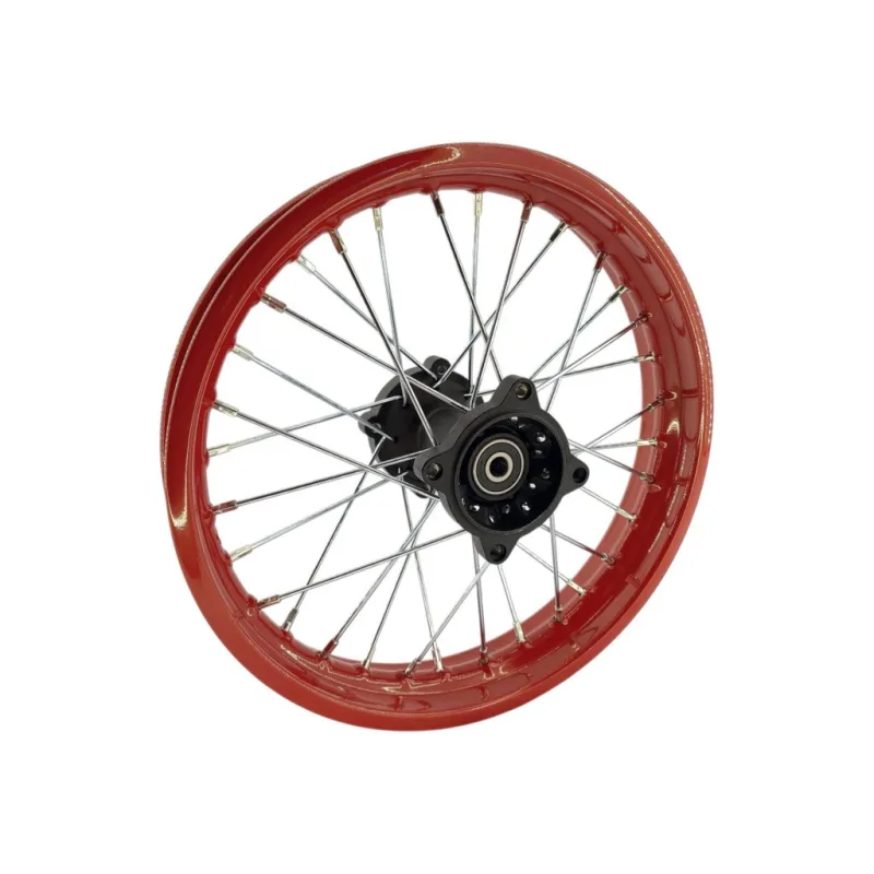 Ráfek zadního kola 14" 4x100 mm, osa 12 mm – komplet, červený