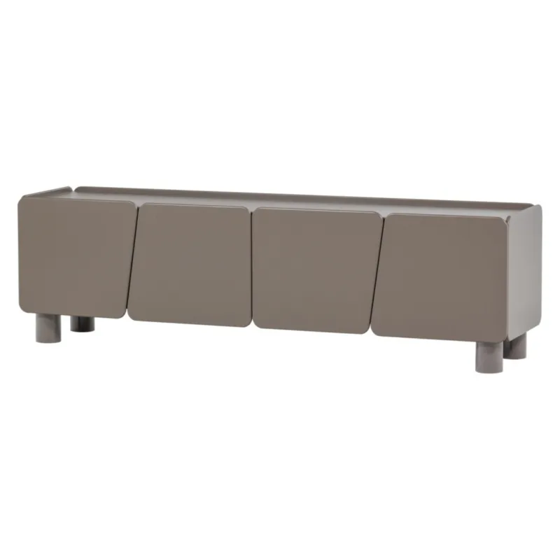 Světle hnědý dřevěný TV stolek Root 200 x 45 cm