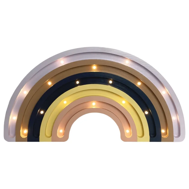 Dřevěná dětská LED lampa Duha 41 cm