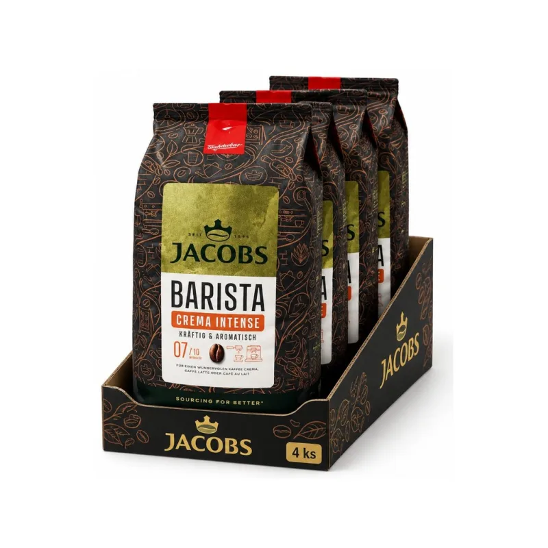 Jacobs Barista Crema Intense 4x1 kg - VÝHODNÉ BALENÍ  - výhodné balení