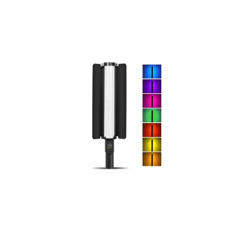 PULUZ 190 LEDs Photo Handheld Stick Light Full Color RGB Fill Light with Barndoor