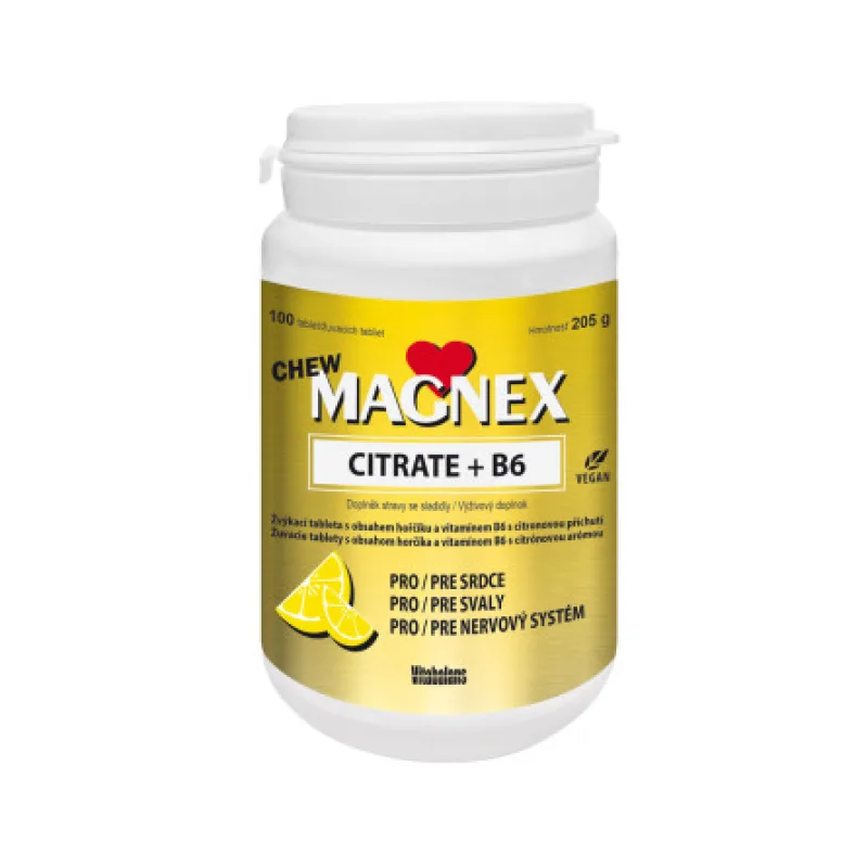 VITABALANS Magnex citrate + B6 chew 100 žuvacích tabliet