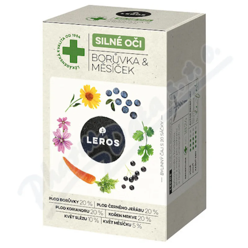 LEROS Silné oči borůvka&amp;měsíček čaj 20x1.5g