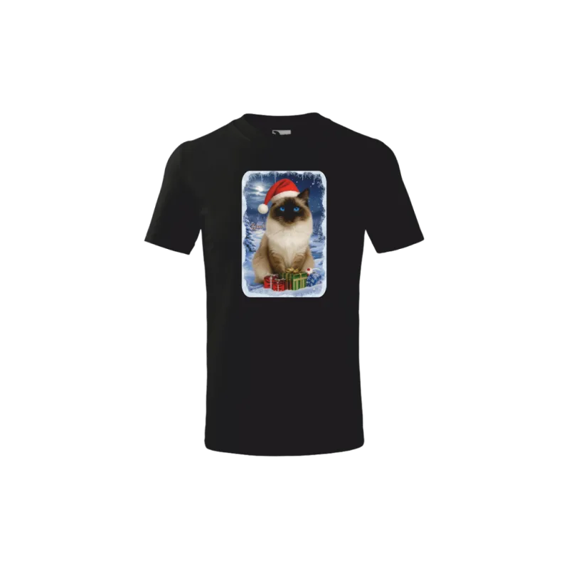 Vánoční tričko pánské/dětské Ragdoll kočka