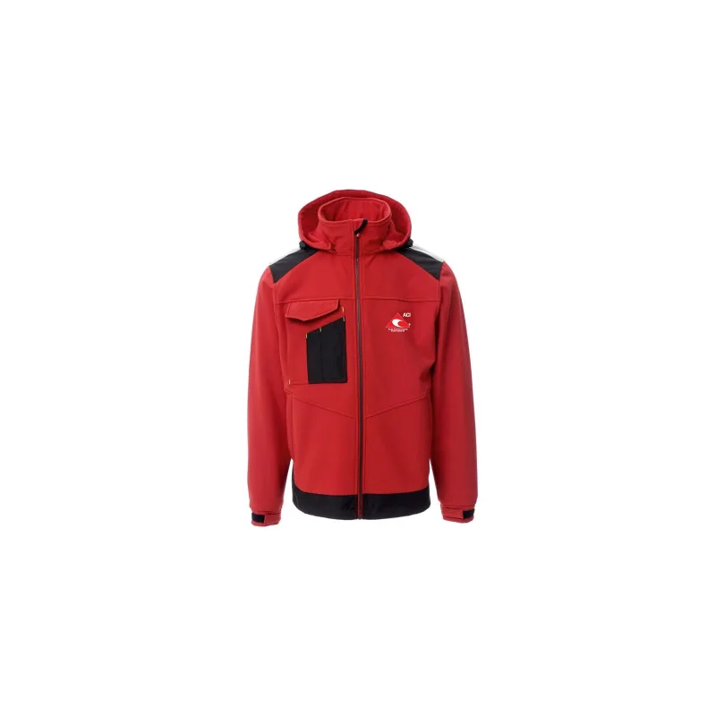 Softshell bunda s kapucí červená (vel. (S)