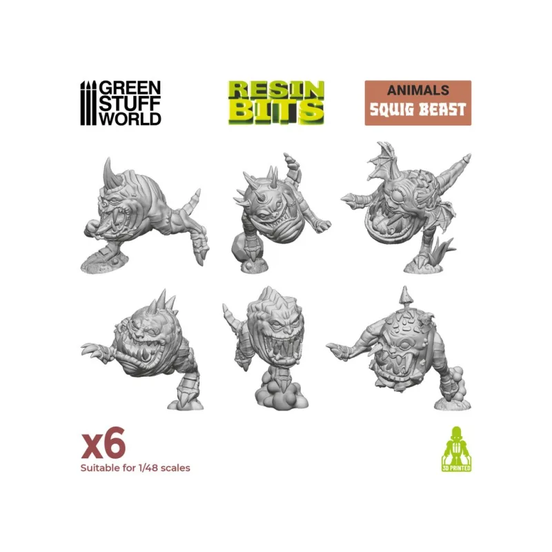 Green Stuff World 3D Printed Squig beasts 1:48 – náhled 1