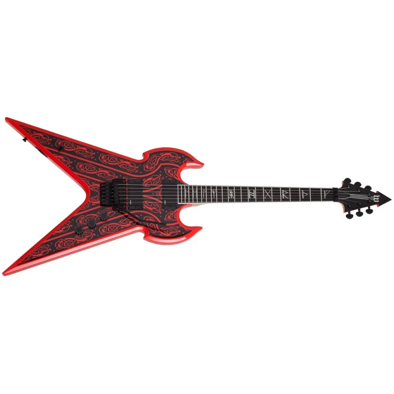 Schecter Wylde Audio Warhammer FR Norse Dragon Pinstripe - Red