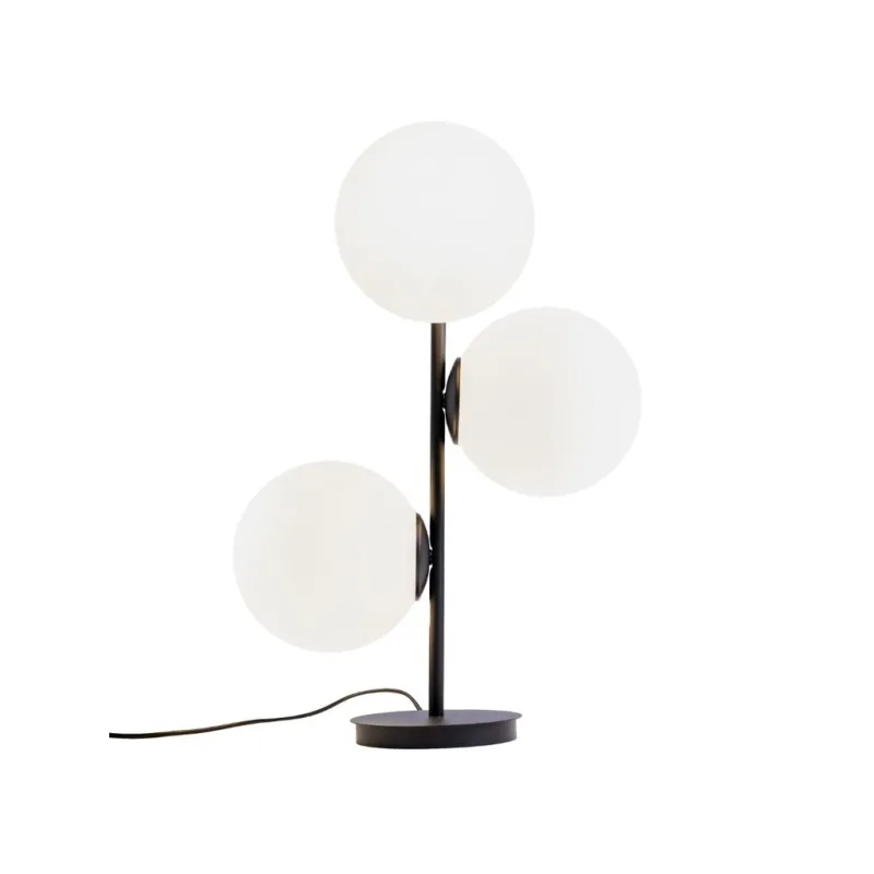 Bílo černá skleněná stolní lampa Bubbly