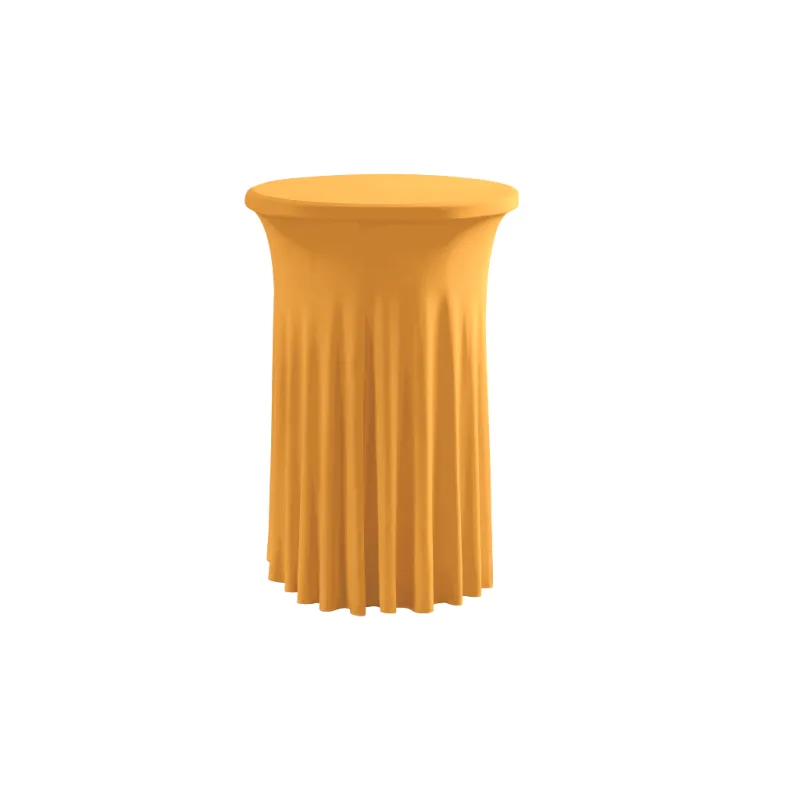 TENTino Elastick&yacute; ubrus SKIRTING na koktejlov&yacute; bistro stůl 80 cm V&Iacute;CE BAREV Barva ubrusu: ZLAT&Aacute; / GOLD