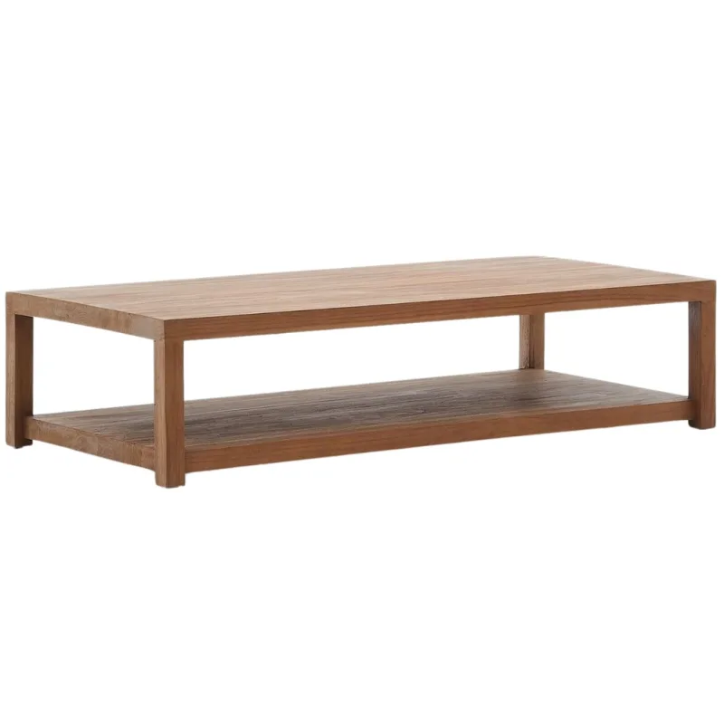 Hnědý teakový konferenční stolek Kave Home Sashi 150 x 70 cm