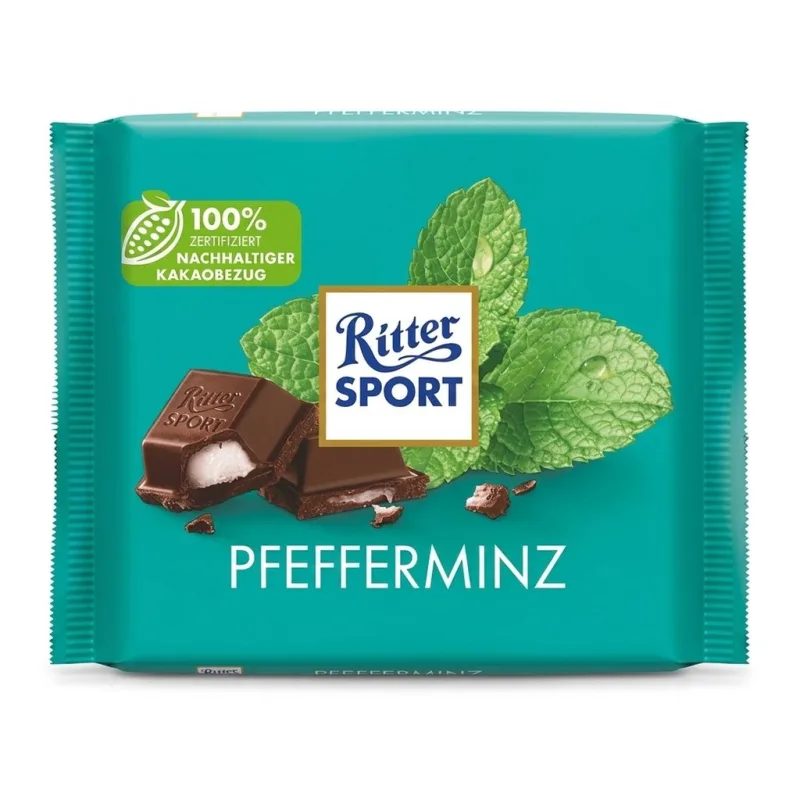 Ritter Sport Pfefferminz peprmintová čokoláda 100 g  - originál z Německa