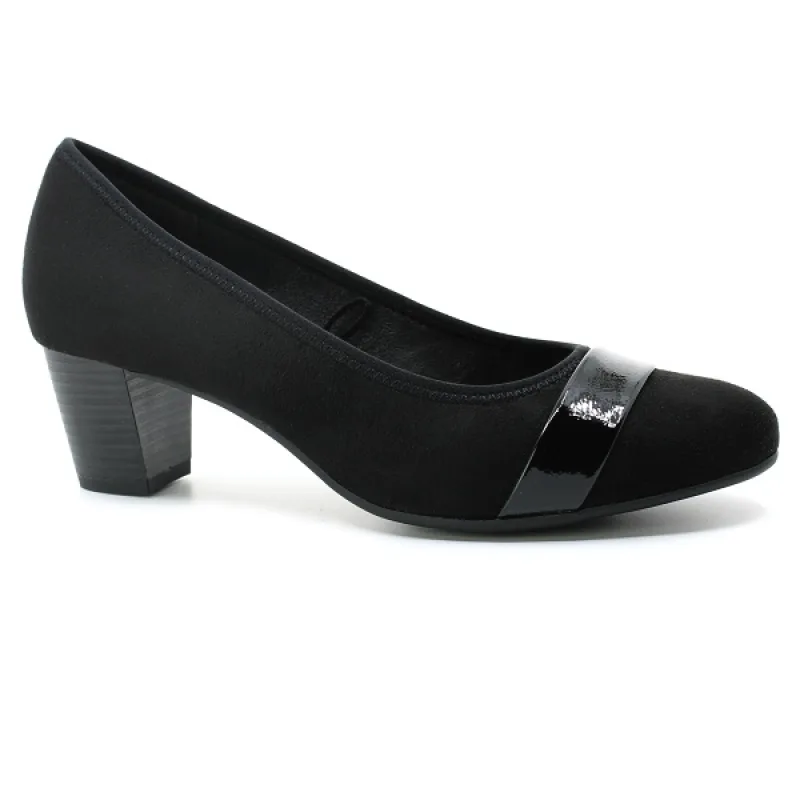 JANA 8-22467-42 009 black/black patent, dámské lodičky vel.40