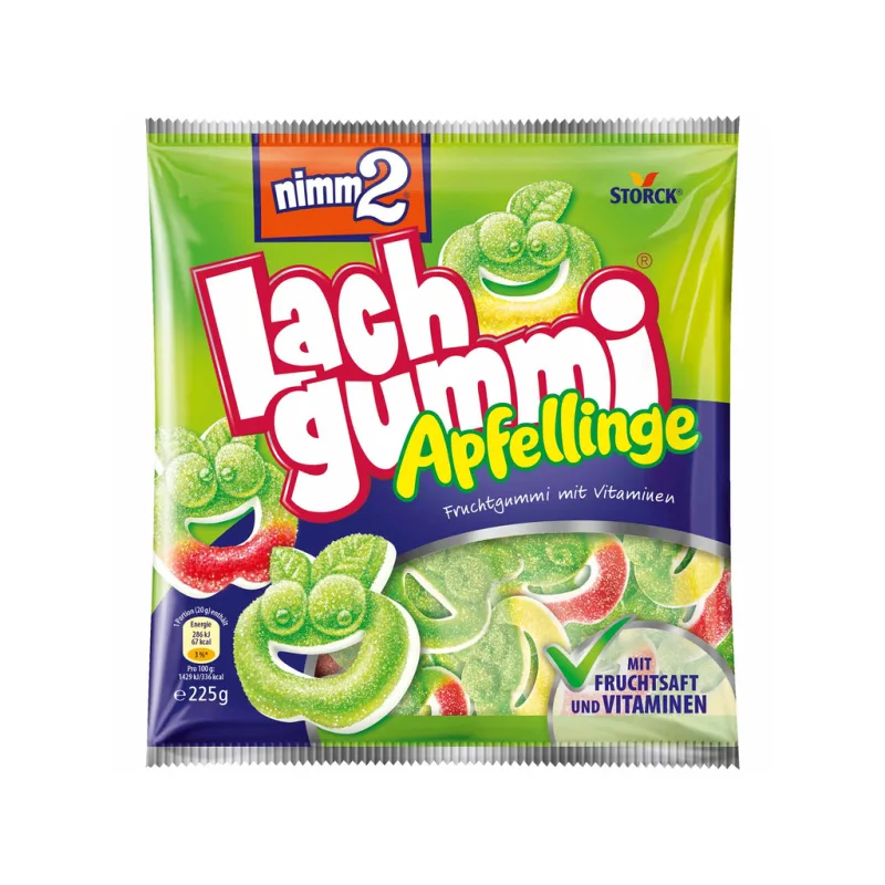 nimm2 kyselé jablečné želé kroužky s vitamíny 225 g  - originál z Německa
