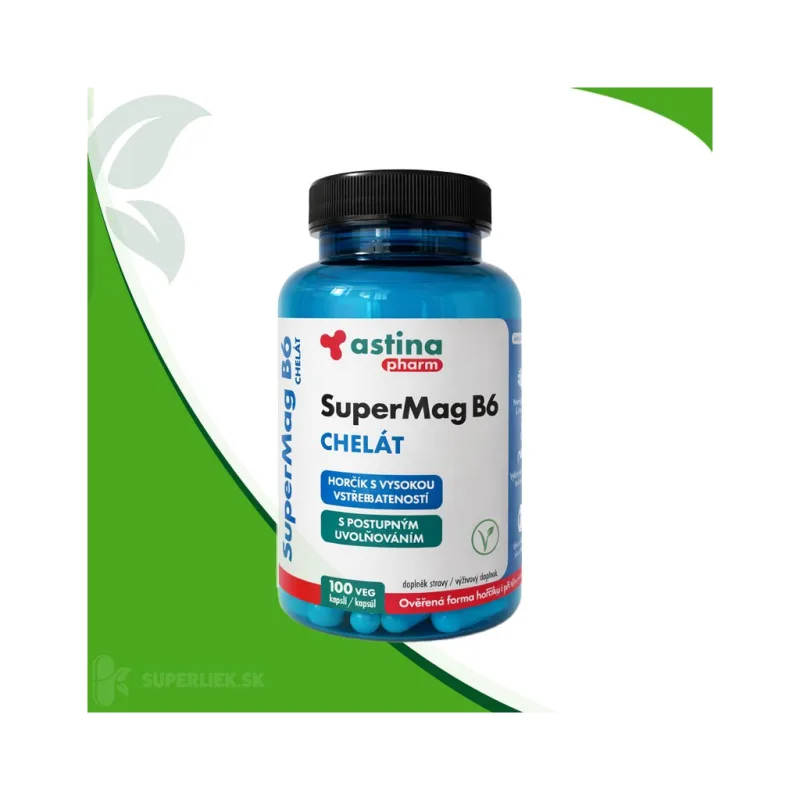 Astina Pharm SuperMag B6 CHELÁT cps s postupným uvoľňovaním 1x100 ks