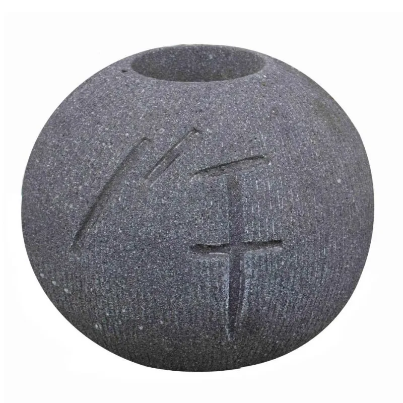 Tsukubai s čínskými znaky 35 cm - láva